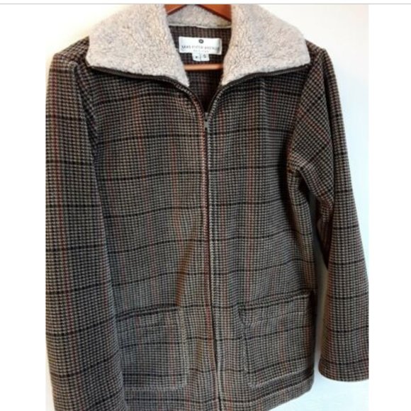 Saks Fifth Avenue Plaid Jacket Coat - Picture 1 of 3